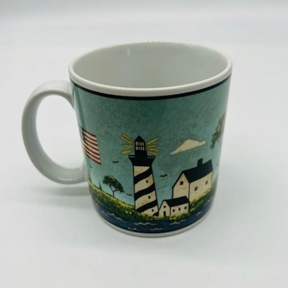 Warren Kimble mugs for sale vintage beach/ lighthouse theme